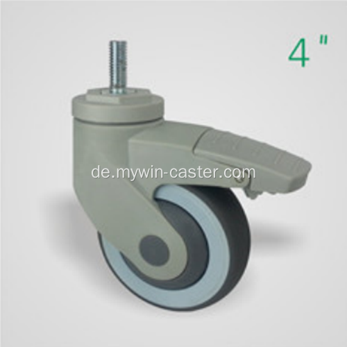 4-Zoll-Gewindedampfwirbel TPR PP-Material mit Halterung Medical Caster